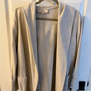 LOFT Heather Gray Knit Cardigan